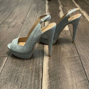XXII Blue Open Toe Heels